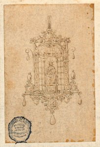 Design for a Pendant with Sitting Woman with Book