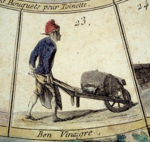 Detail of the Game of the Goose: Vinegar Dealer (18th Century) by Unknown artist
