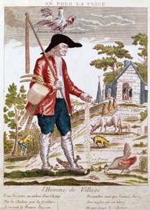Do Not for Trouble. The Village Man. Every Day in the Middle of a Field, by the Heat, by the Cold, One Sees the Poor Peasant Working as Long as the Year Lasts to Collect by His Labour Enough to Pay the Collector. Cartoon on the Living Conditions of Pre-Rev by Unknown artist
