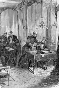 Dreyfus case. Arrest of Captain Alfred Dreyfus on 15/10/1894 after dictation. by Unknown artist