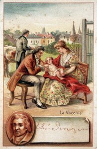 Edward Jenner (1749-1823), an English Doctor, Inoculates a Child with the Smallpox Virus in 1796 by Unknown artist