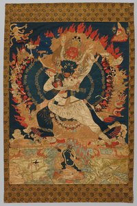 Embroidery: Yama and Consort by Unknown artist