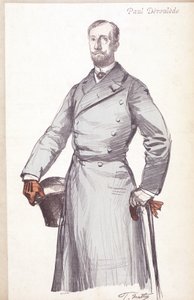 Engraving by Paul Deroulede (1846-1914), French Writer and Politician, Founder of Boulangisme and the League of Patriotes