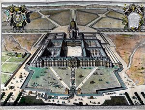 Exterior view of the hotel des Invalides in Paris in the 18th century by Unknown artist