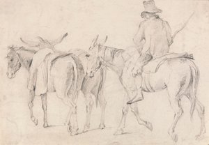 Farmer with Mules by Unknown artist