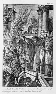 Fire of the Town of Béziers in Languedoc, Executed by Saint Dominica under the Orders of Pope Innocent III in 