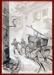 Firefighters: The Departure of the Post - Engraving, n.d. by Unknown artist