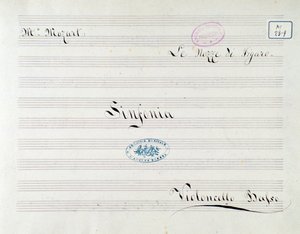 First page of score for the cello in Le nozze di Figaro, opera by Mozart by Unknown artist