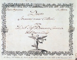 First Page of the Musical Score of Svenami ormai crudele, in Gli Orazi e i Curiazi by Domenico Cimarosa by Unknown artist