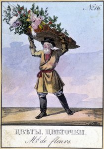 Flower merchant in Russia by Unknown artist