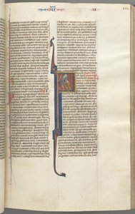 Fol. 112r, Kings II, historiated initial F, the beheading of the Amalekite by Unknown artist