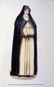 Former nun of the Order of St. Brigitte of Ireland. Engraving from an album on religious orders, Paris by Unknown artist