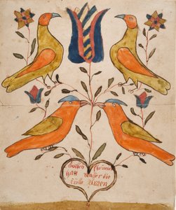 Four Birds, Tulip, and Heart by Unknown artist