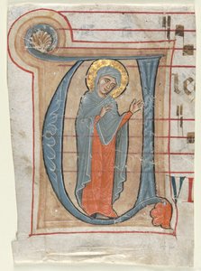 Fragment from a Gradual with Historiated Initial (V): The Virgin Mary