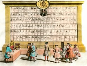 Freemasonry: Meeting of English Freemasons with Symbols of the Main Masonic Lodges