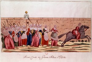 French Revolution of 1789: Avant-Garde des Femmes Going to Versailles on 5 October 1789