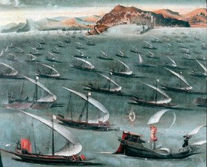 French fleet off the town of Genoa (painting) by Unknown artist