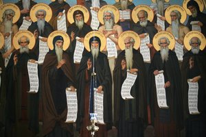 Fresco in the Church of the Koutloumousiou Monastery, Mount Athos, Greece, 2006 by Unknown artist