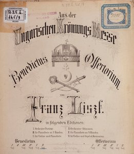 Frontispiece of the score Hungarian Coronation Mass by Liszt by Unknown artist