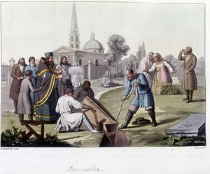 Funeral According to the Orthodox Rite in Russia - in The Old and Modern Costume by Unknown artist