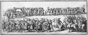 Funeral of a Pope in the 18th century: the funeral convoy. by Unknown artist
