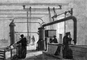 General view of the ice factory (Ferdinand Square process) by Unknown artist