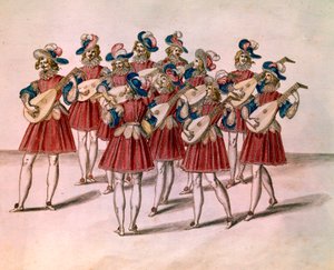 Group of Musicians Playing Lute