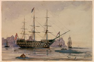 HMS Victory Portsmouth Harbour, 24 October 1858 by Unknown artist