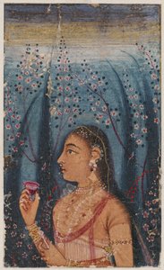 Head of a Young Woman, Among Flowering Stems by Unknown artist