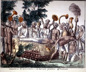 Hinduism: Cremation Scene. Private Collection