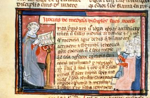Hippocrates Giving a Race - Illuminure of the Middle Ages by Unknown artist