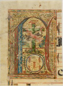 Historiated Initial "N" with Crucifix from a Manuscript by Unknown artist
