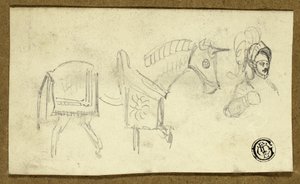 Horse and Man in Armour by Unknown artist