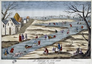 Ice Skating at Gentilly - Engraving