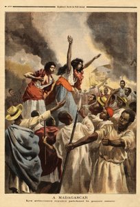 In Madagascar, the royal princess preach the holy war against France by Unknown artist