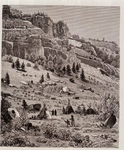 Indian encampment in the Kaibab Forest, USA - in 