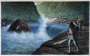 Indian near the Rapids: the Third Rapid on the Moisie - in Exploration of the Labrador Peninsula, by Hind, Henri Youle