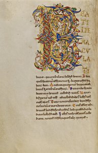 Inhabited Initial B by Unknown artist