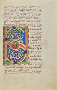 Inhabited Initial S by Unknown artist