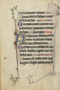 Initial N: God in the Clouds before a Tower by Unknown artist