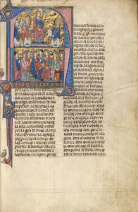 Initial N: Vidal de Canellas Offering His Text to King James by Unknown artist