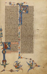 Initial P: Saint Paul; Initial P: A Bishop Giving a Letter to a Messenger by Unknown artist