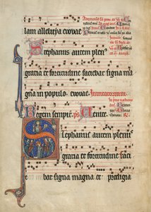 Initial S: The Stoning of Saint Stephen by Unknown artist