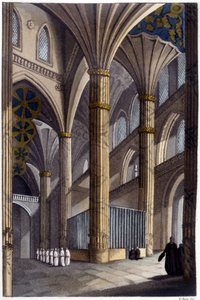Interior of Salamanca Cathedral. 19th Century Lithography by Unknown artist