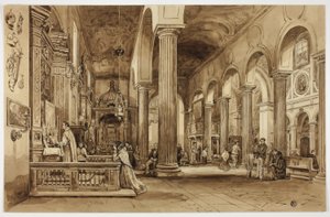 Interior of a Cathedral in Southern Italy by Unknown artist