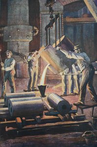 Iron foundry, foundry house, mould casting of the molten iron