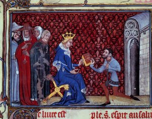 Jacques Bauchant presents his book to King Charles V by Unknown artist
