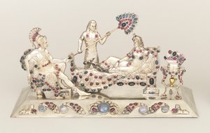 Jeweled Sculpture of Antony, Cleopatra, and Attendant by Unknown artist