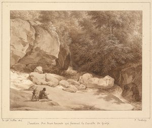 Confluence of the Two Torrents Forming the Grésy Waterfall by Unknown artist
