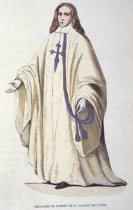 Knight of the Order of Saint James of the Sword, military order founded in Spain in 1170. Engraving of the 19th century.